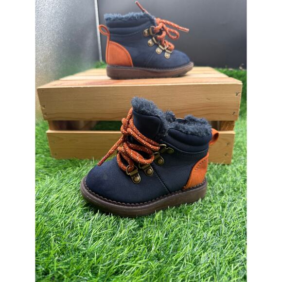 Cat&Jack Kids-Blue/Orange Boots- Size 5 - Picture 1 of 10
